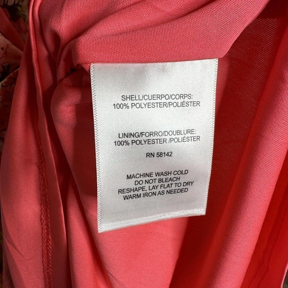 NWT London Times Floral Faux Wrap Mini Dress Short Sleeve Women's Pink Size 10 - Picture 6 of 6